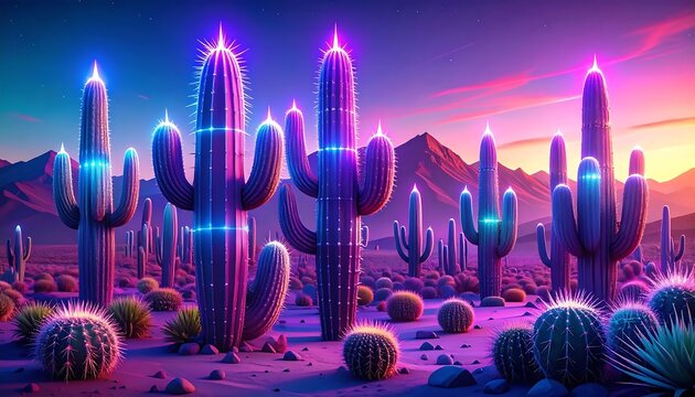 Colorful futuristic cityscape with glowing skyscrapers at night.