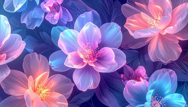 Close-up of vibrant purple and pink petunia flowers.