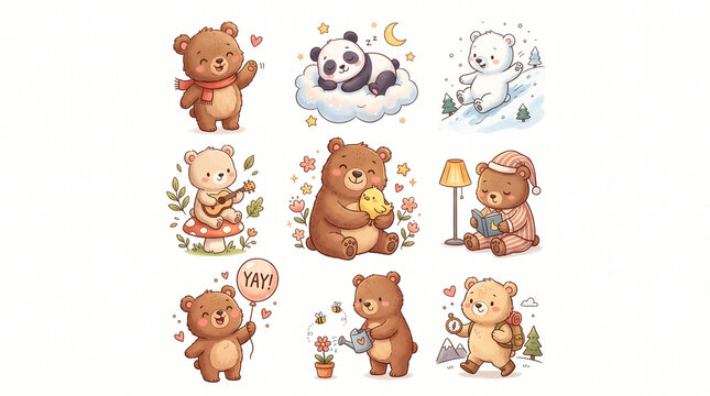 set of cartoon animals