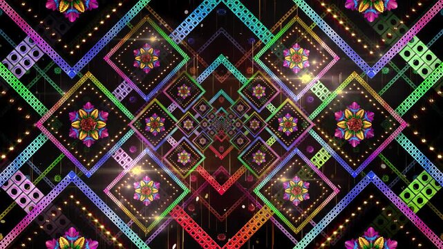 Traditional Colorful Ornaments In Frames 2