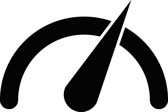 Black speedometer tachometer gauge performance icon transparent PNG