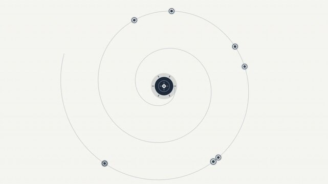Schematic model depicting the solar systems planetary orbits. Ideal for educational materials, astronomy presentations, and science projects showcasing celestial bodies.