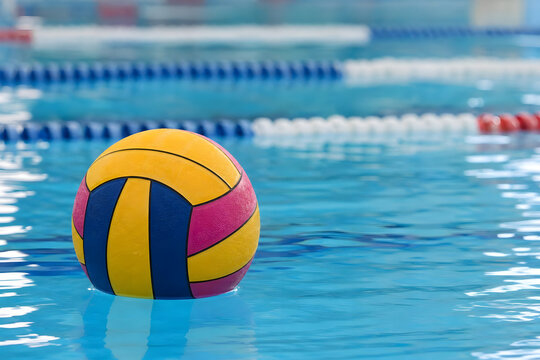 Water Polo Ball Floating on Pool Surface
