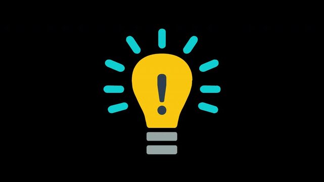 Minimalist Animated Light Bulb Graphic Representing Creative Inspiration Innovation Strategy Business Idea Solutions And Thinking
