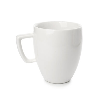 Ceramic cup on white background