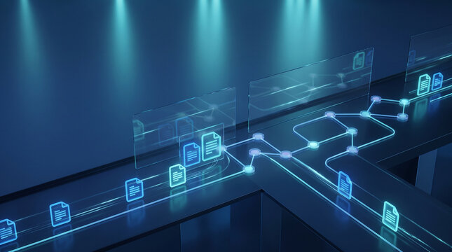 Digital workflow automation with connected documents and data network