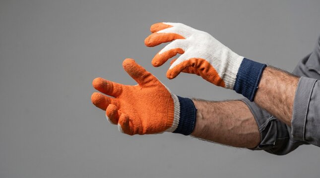 Workplace Hand Protection, Orange Coated Safety Gloves for Manual Work