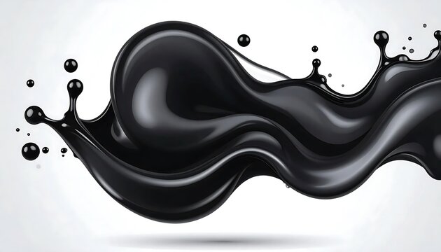 Black and white abstract ink swirl pattern design.