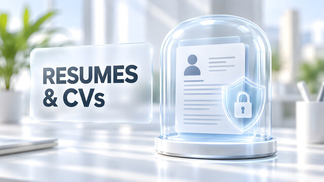 Secure resumes and CVs with protected digital document interface