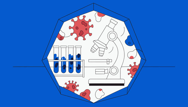 Medical research and virus analysis concept