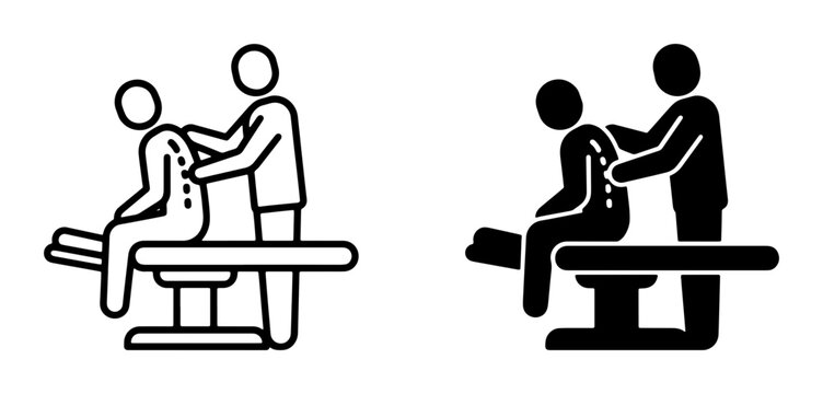 Chiropractic Care Icons, Spinal Adjustment, Physical Therapy, Massage Therapy, Healthcare Treatment, Medical Consultation, Wellness Service, Body Alignment, Pain Relief, Patient Care