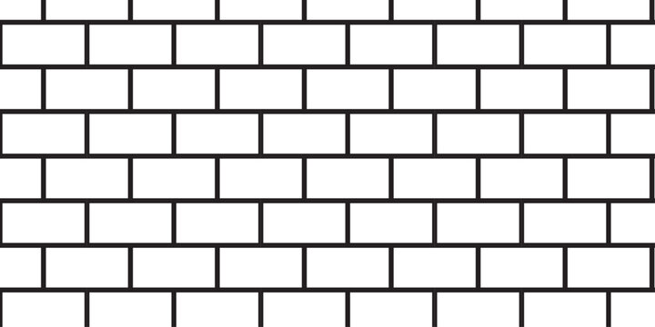 Seamless line brick concrete wall surface tiles. White and black brick wall texture and solid bricks seamless pattern background.