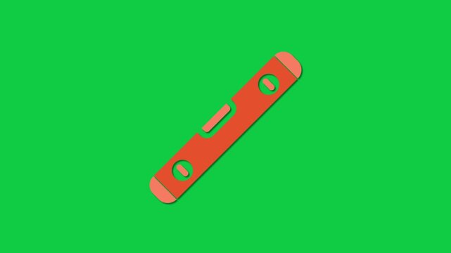 Construction Spirit Level Tool Green Screen Animation