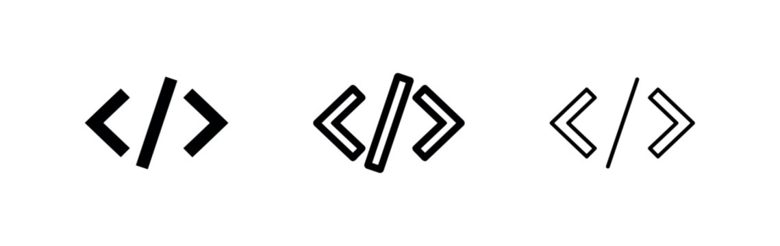 Coding and Programming Tags Icon Set for Web Development