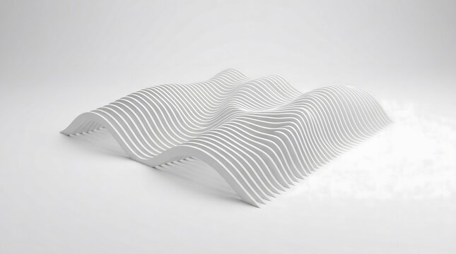 Abstract Modern White Parametric Wave Architecture Background Graphic Design Render