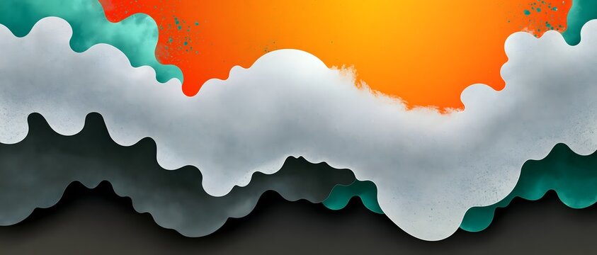 Abstract watercolor splash frame with white copy space for design template