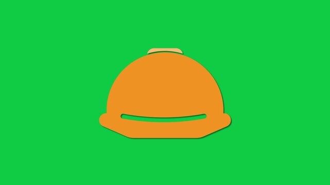 Construction Hard Hat Helmet Safety Green Screen Animation