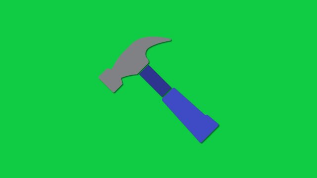 Construction Hammer Tool Hardware Green Screen Animation