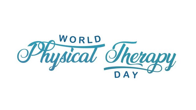 World physical therapy day text animation. Ideal for promoting therapy services in a professional manner.