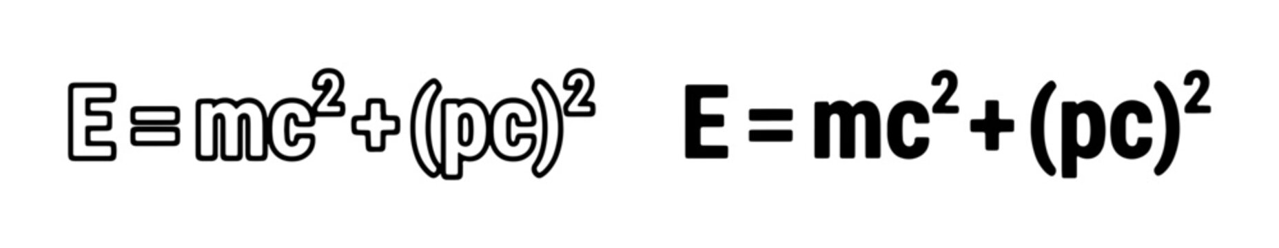 Einstein's Energy-Momentum Relation E=mc&sup2;+(pc)&sup2; Vector Art, Physics Equation, Scientific Formula, Theoretical Physics Concept