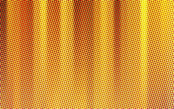 Warm yellow and red halftone dot pattern creates a sunny and energetic abstract texture for modern graphic designs