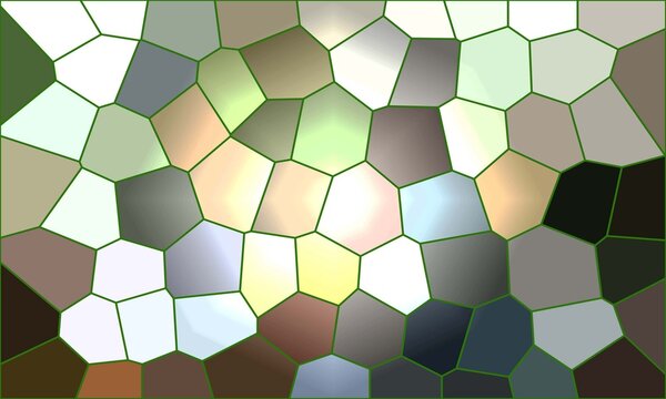Abstract forest mosaic featuring deep green and slate gray polygons with a diffused light center for nature themes