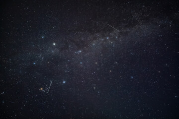 Orion constellation, zodiacal light and Milky Way stars on a dark countryside skies. © astrosystem