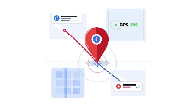 Navigation GPS map pin showing location tracking on digital interface