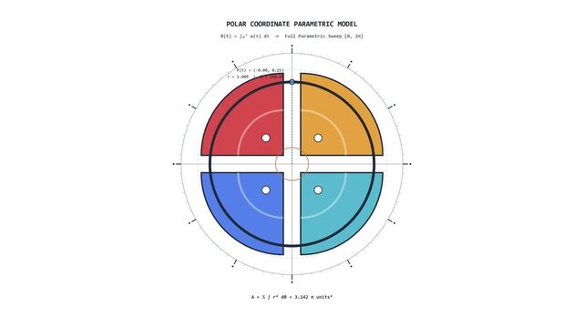 Polar Coordinate Parametric Model Showing Circular Area Sweeping Motion