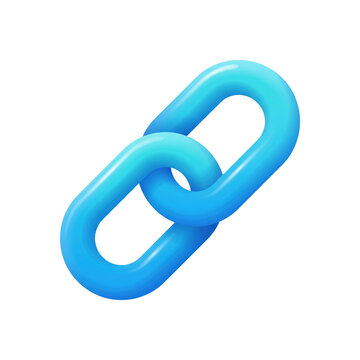 Blue chain link icon for hyperlink and network connection