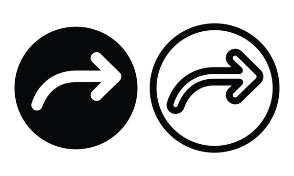 Set of two modern circular arrow icons representing sharing and redirection for clean web design and mobile app interfaces.