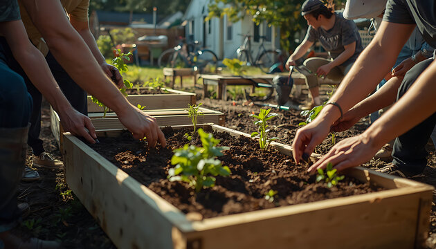 Woman Planting Tomato Seedlings in Rich Soil in a Home Garden, Hands-On Gardening and Sustainable Vegetable Farming Outdoors in Nature