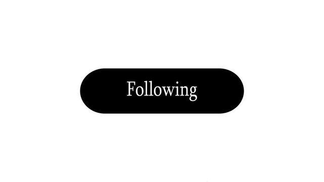 Animated videos follow buttons and arrow or cursor icons. on white backround.Follow button animation for video channel.4K video