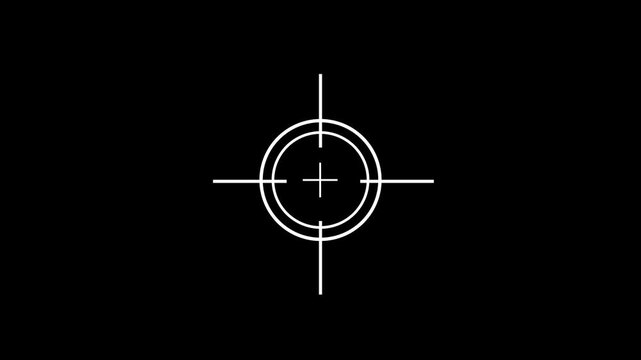 light target icon animatio.on blacl screen. 4k seamless loop  target icon  animation element.