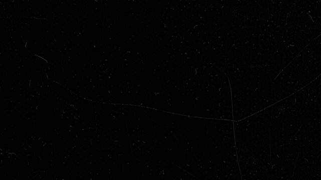Dust particles and fine scratches cover a solid pitch black background.