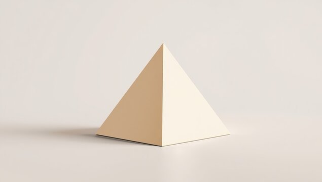 Geometric pyramid shape on a plain background studio shot
