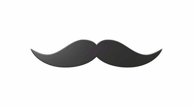Black classic handlebar mustache icon on isolated white background.