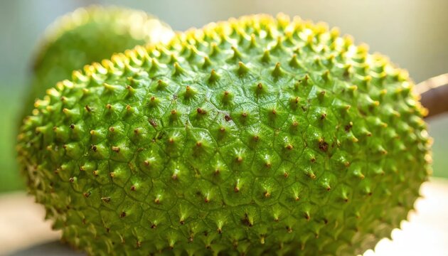 Close up of green soursop fruit