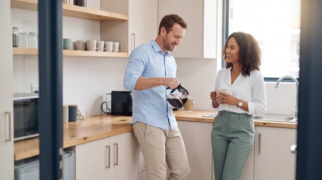 Business colleagues taking coffee break