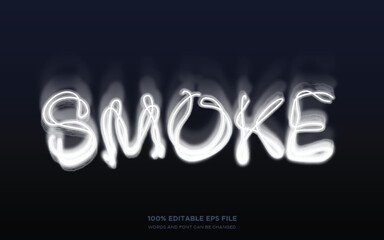 Fototapeta na wymiar White smoke editable text style effect 