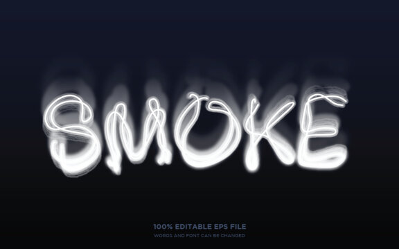 White smoke editable text style effect 