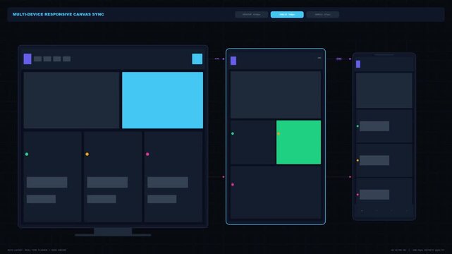 Responsive multi device dashboard wireframe UI template design for SaaS platform customization