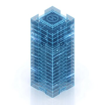 Modern high rise building with glass facade