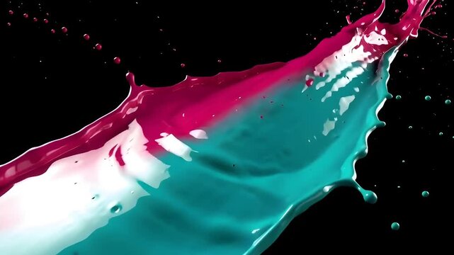 Paint Splash Sheet Depth Burst Duo Teal Magenta Landscape Animation
