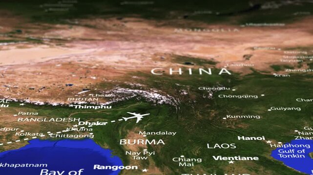 Flight From Nairobi KENYA to Pyongyang NORTH KOREA with flag pins