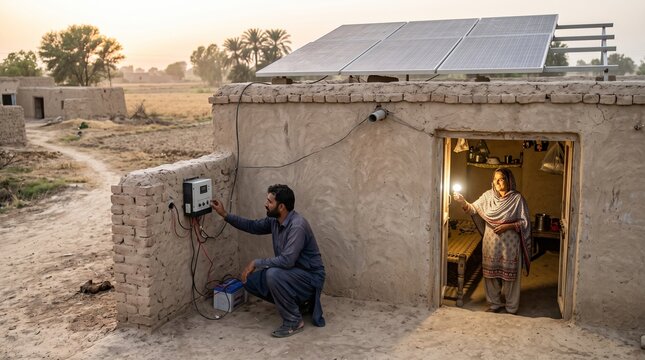  solar  pannal in ka village asia