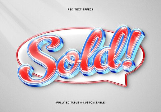 Retro 3D Glossy Text Effect