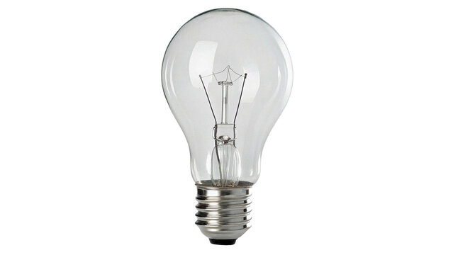 Classic transparent glass incandescent light bulb isolated electrical hardware equipment