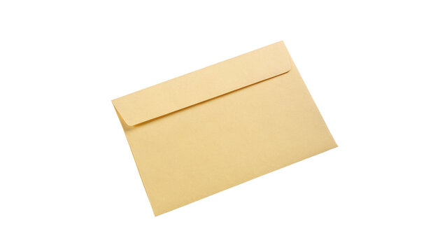 Blank craft brown paper envelope for mail letter mockup template isolated