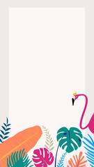Tropical summer frame iPhone wallpaper, beige design © Rawpixel.com